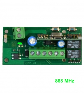 Přijímač 2-kanálový, 868 MHz, univerzální - externí, 12/24V, systém pevného kódu / plovoucího kódu pro systém PX. Bez plast.obalu. Vhodný také pro vysílače pevných kódů jiných výrobců. 
